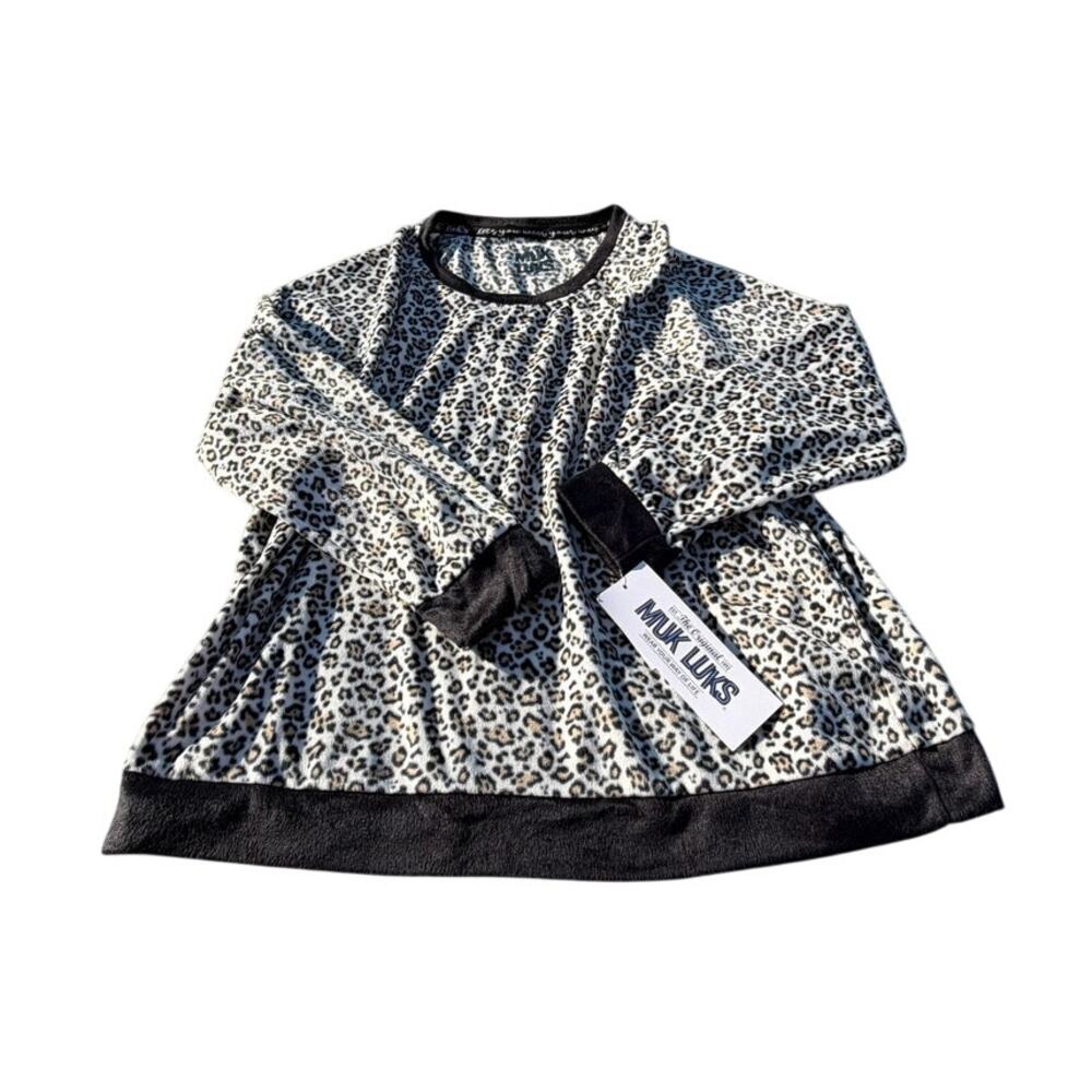 NWT - Muck Luks Lounge/Pajama Shirt - Cheetah Print - Size Petite 1X